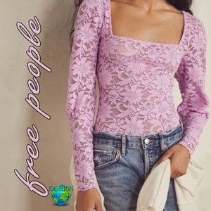 NWT Free People Long Distance Layering Top In Pink Size XS